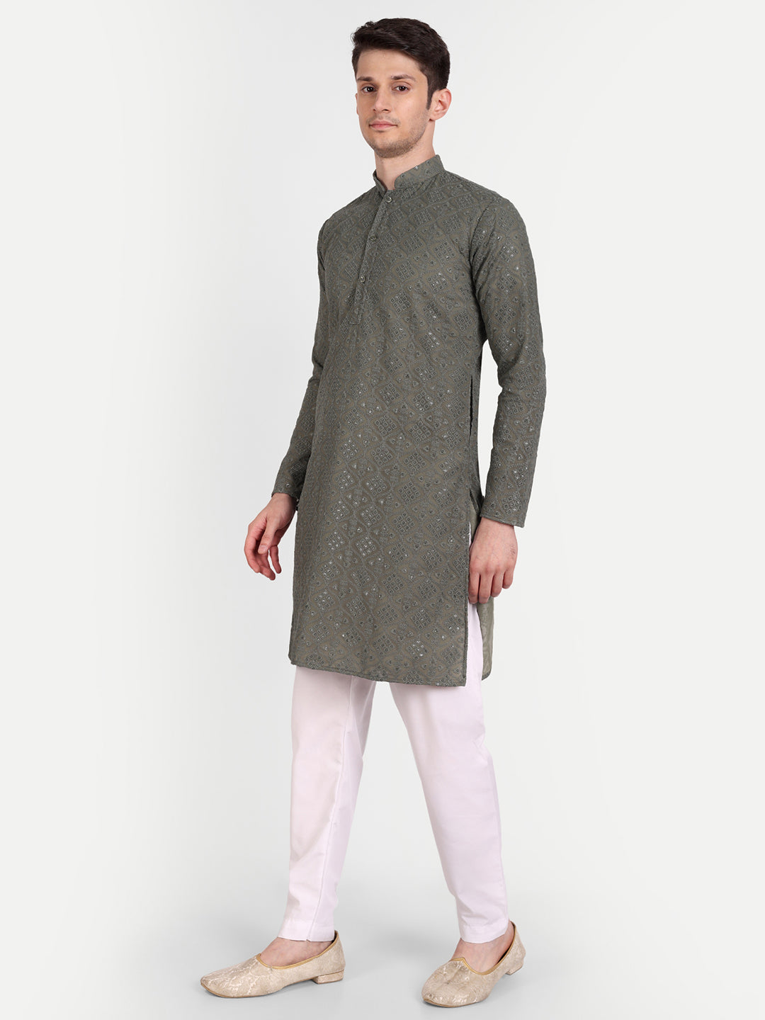 dark green kurta for men