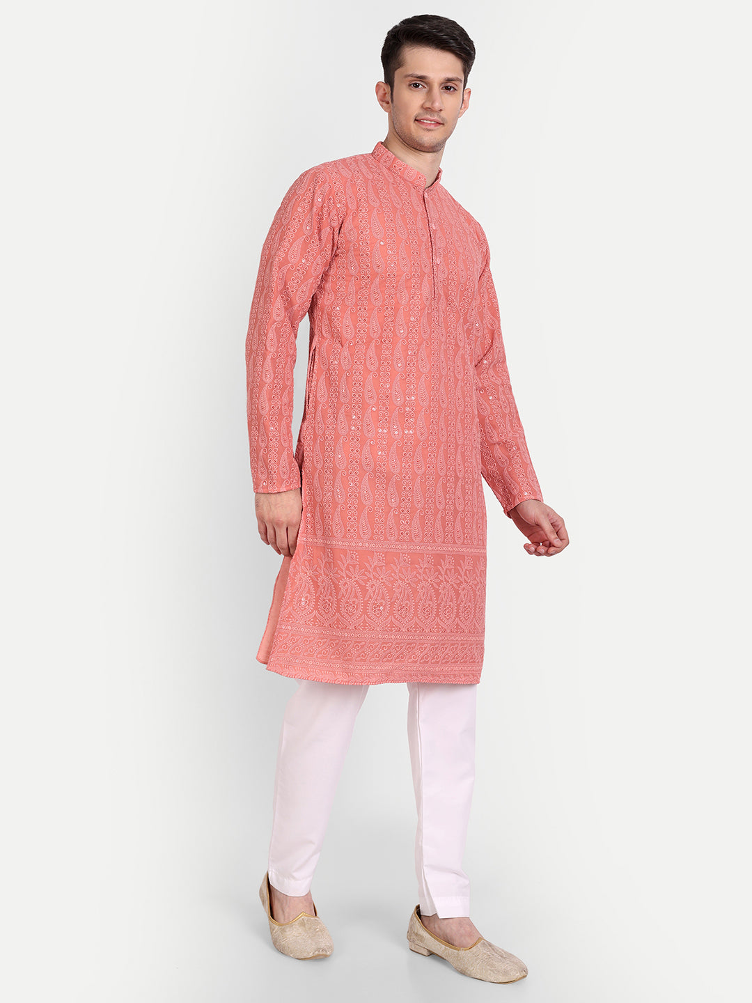 Paisley Design Chikankari Embroidered Kurta