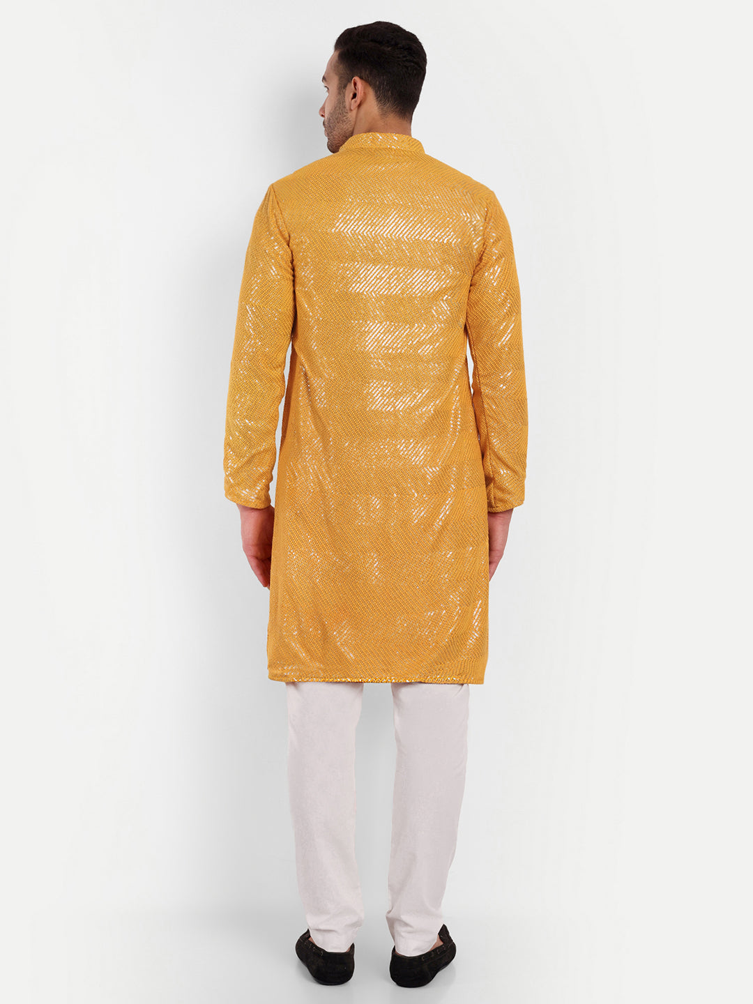 Deep Yellow Haldi Edit Densely Embroidered Sequin Kurta