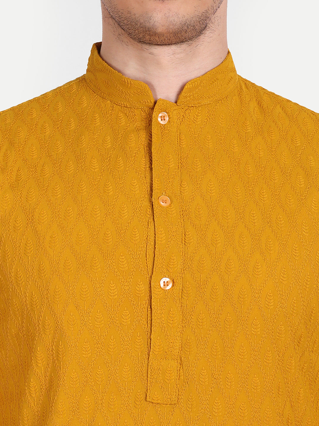 Mustard Yellow Color Rayon Embroidered Kurta