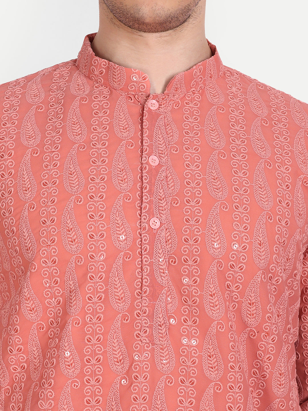 Paisley Design Chikankari Embroidered Kurta