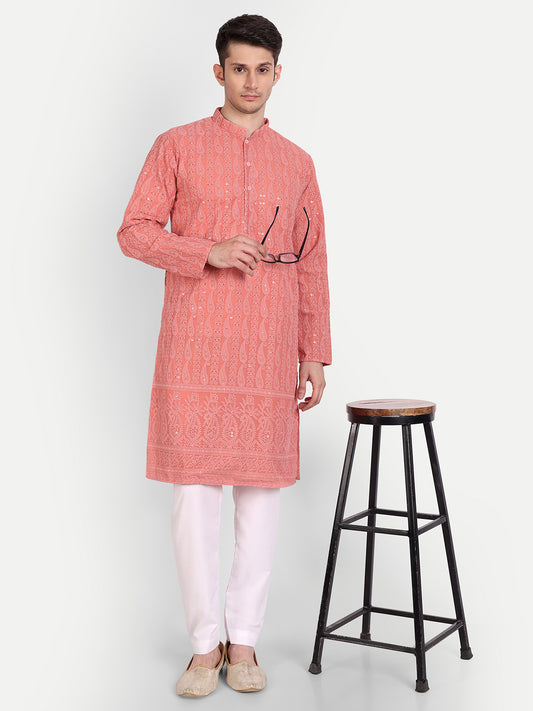 Paisley Design Chikankari Embroidered Kurta